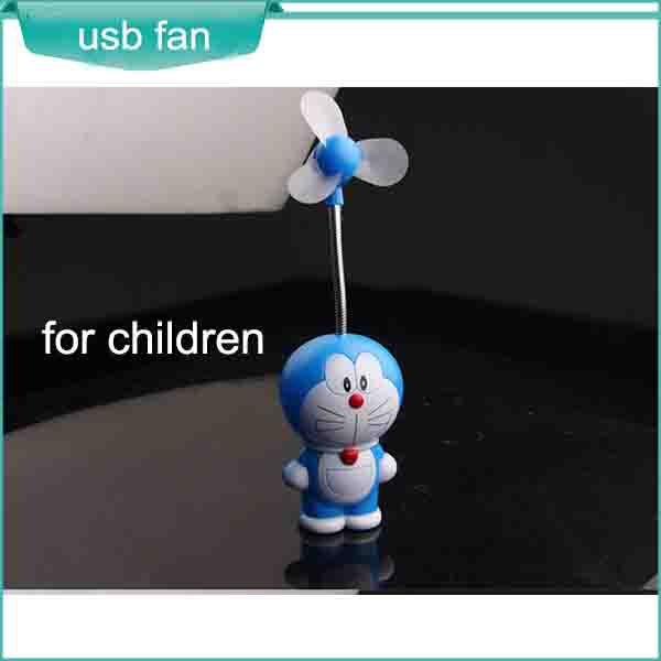 Children s toys cartoon USB fan safe with soft blade Doraemon touch blue fat guy robot
