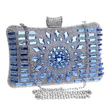NEW diamond silver evening bags top quality gold clutch bag blue bag party wedding bridal purse