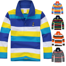 Top quality boys t shirt kids toddler big boys clothing long sleeve 100 cotton striped tops