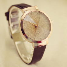 Fashion Leather Ladies Watch Simple Small Stars Sands Casual Simple Quartz Women Wristwatch Analog Watch relogio feminino