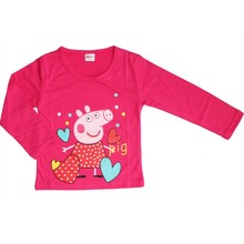 2015 Children Lovely Pig T Shirts Girls Boys’ t-shirts Kids Long Sleeve Tee Cotton Baby Clothing hot sale