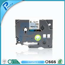 20pcs 6mm black on white tze label tape tze-211 tz-211 compatible p-touch printer