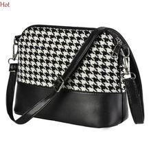 2016 Fashion Women Shoulder Bags Patchwork Leather Canvas Plaid Shoulder Bag Flap Messenger Casual Bag Green Wine Bags SV027080