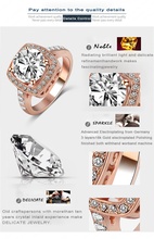 2015 Big Promotion Real 18K Rose Gold Platinum Plated SWA Element Austrian Crystal Engagement Rings Wholesale