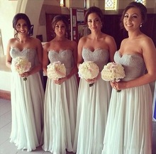 Cheap A Line Chiffon Backless Sweetheart Lace Women Formal Gowns For Wedding Party Long Bridesmaid Dresses Vestido Madrinha 2016