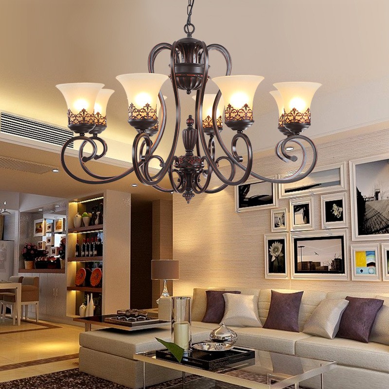 3-5-6-8-arms-retro-chandelier-lighting-glass-lampshade-wrought-iron-chandelier-living-dining-room (2)