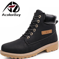 ADAcolorDay Hot Sale 2017 Fashion Thickening Spring Timber Boots British Style Boots Leather Cowboy Shoes Ankle