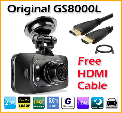 Low price 2.7'' LCD screen Car DVR Camera Recorder GS8000L Full HD 1080P 30FPS+HDMI/140Degree View Angle DVR Camera
