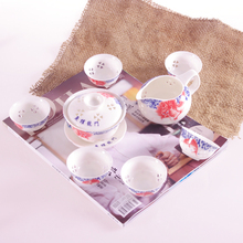 Hollow Porcelain Kung Fu Tea Set Kitchen Drinkware Free Shipping