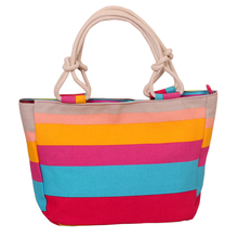 Fashion canvas bags for woman handbag big famous multicolor handbag