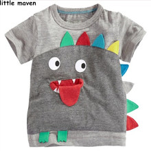 Little maven brand children clothing 2016 new summer baby boy clothes short sleeve t shirt Cotton embroidered tee tops L020