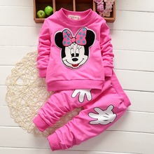 Free Shipping 2016 New Fashion Baby Boys Girls Clothing Set Cotton T shirt Pants 2pcs Infant