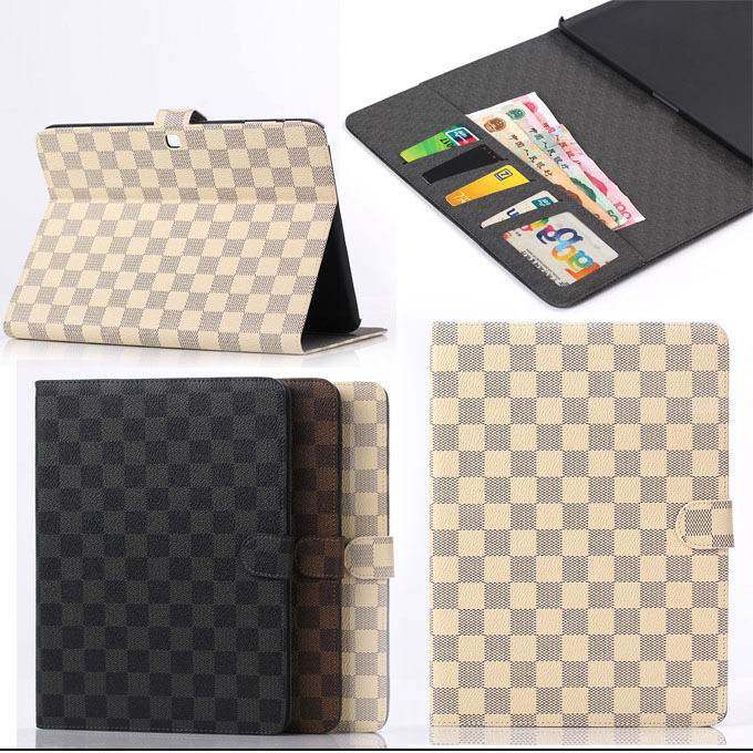 Business plaid style wallet Stand PU Leather Case Cover for Samsung Galaxy Tab 4 10 1