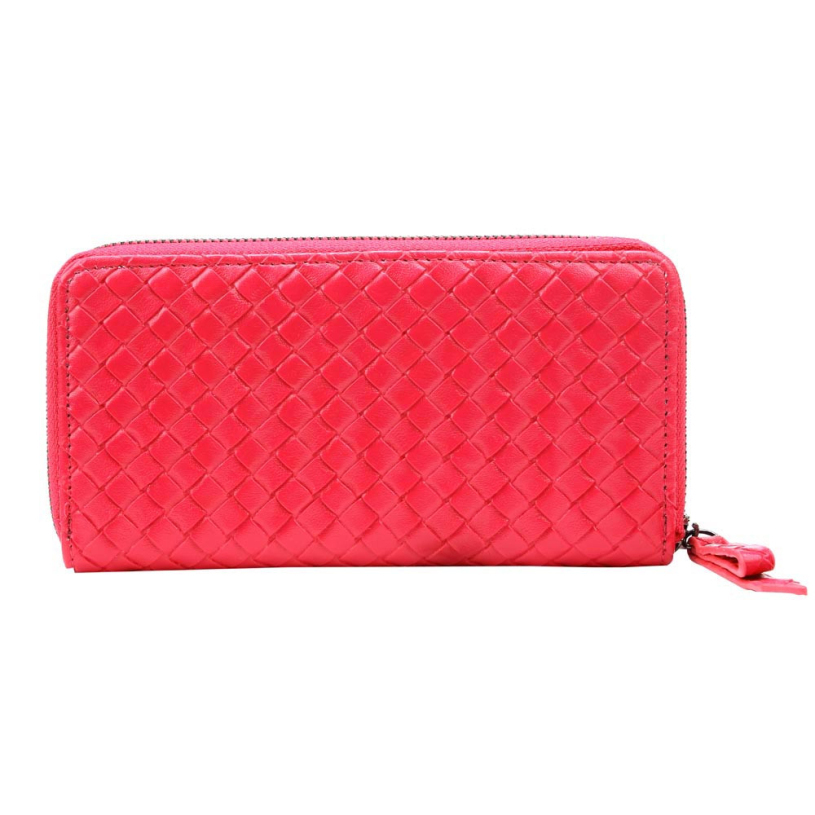 New brand 2015 fashion Retro Women leather Weave Zipper Wallet Long Card Holder Purse