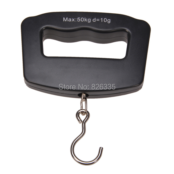Mini Digital Hand Held 50Kg 10g Fish Hook Hanging Scale Electronic Weighting Luggage Scale Blue Backlit
