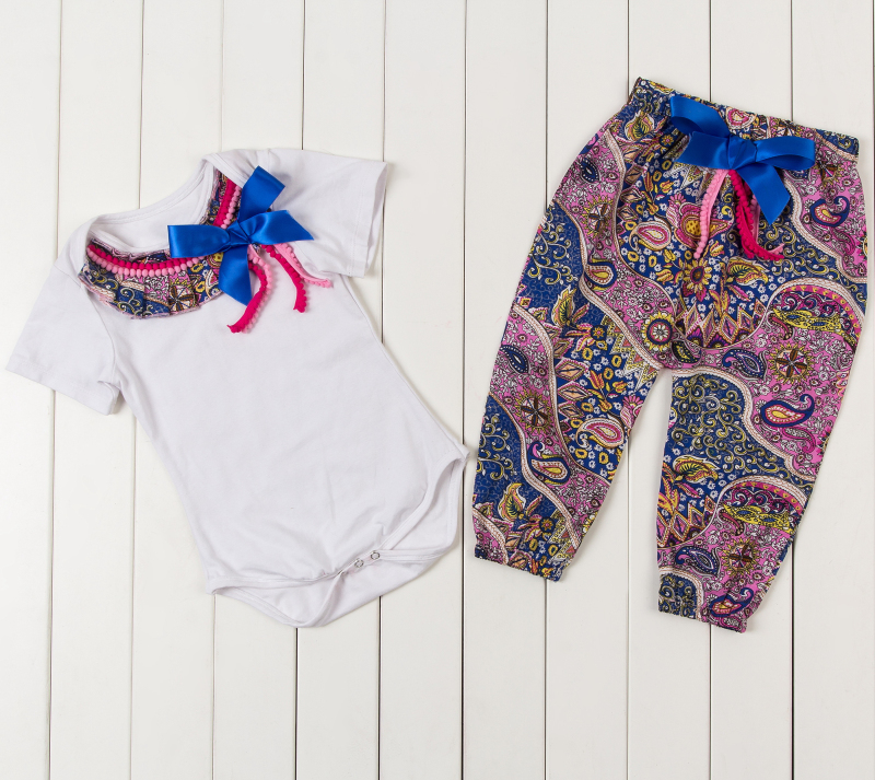 Baby girl Short Sleeves T shirt and Pants Girls Bodysuit Jumpsuit children set Baby pompom Body