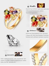 Nice Multicolor Crystal Flower Ring 18K Gold Plated Made With Genuine Austrian Crystals Cute Rings Wholesale