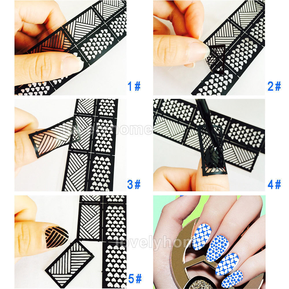 Easy Stamping Tool Nail Art Template Stickers Stamp Stencil Guide Reusable Tips