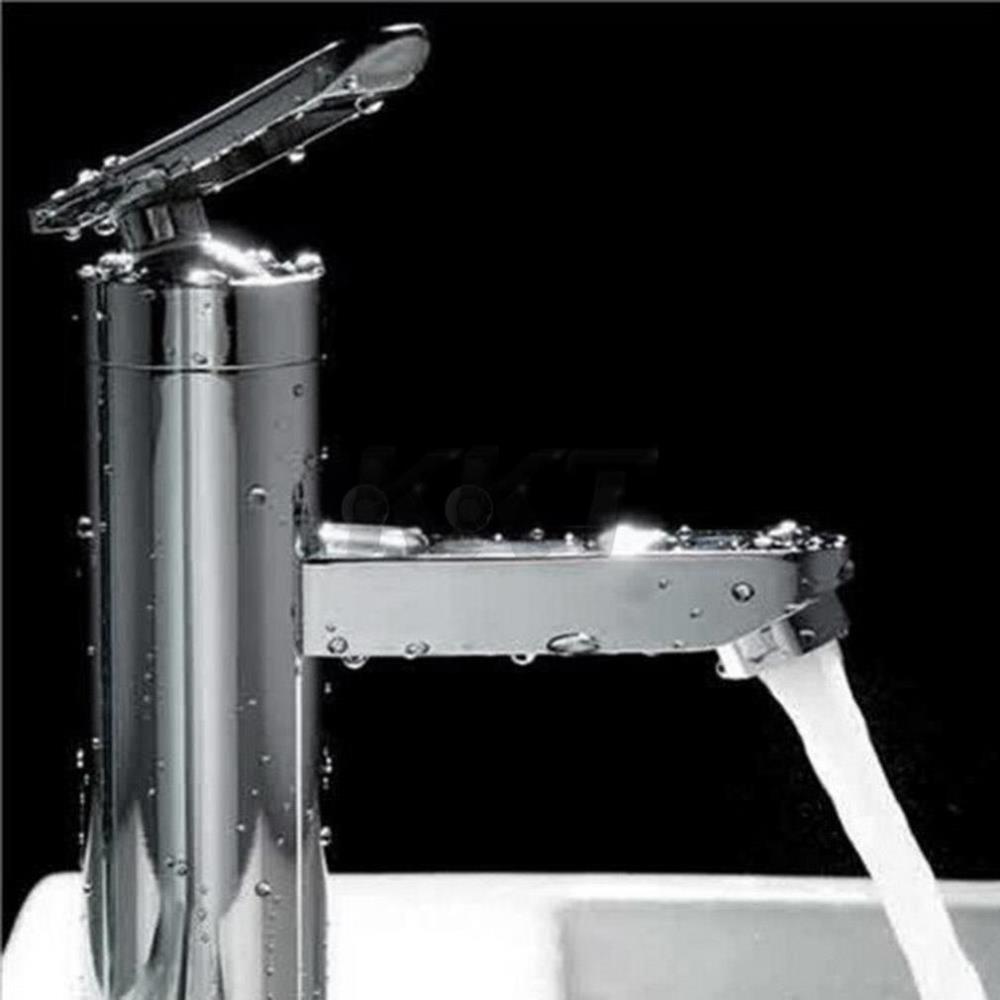 Brushed Chrome Waterfall Bathroom Basin Faucet Single Handle Sink Mixer Tap New YKS Worldwide Store