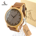 2017 Brand BOBO BIRD Quartz Leather Mens Watches Casual Wristwatch Male Wood Watch relojes hombre Relogio