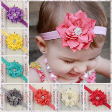 2016 New Girls Fashion Hair Accessories,13 Colors Europe Style Girls Lotus Headband,Multicolor Elastic Flower Headwear XHH04316