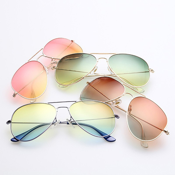 High Quality Brand Designer Women Sunglasses 3025 Aviator Sun glasses Sea gradient shades Men Fashion glasses
