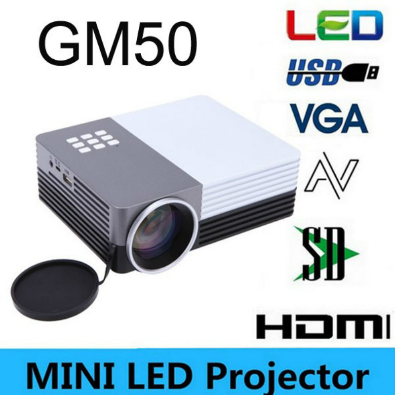 Portable Mini Led Digital Projector GM50 80Lumens Home Theater Cinema Beamer Projektor  For Video Games TV Movie USB VGA HDMI AV