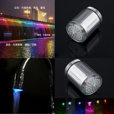 LED Water Faucet Light 7 Colors Changing Glow Shower Head Kitchen Tap TE Free shipping #LRT15411# 1PCS/LOT