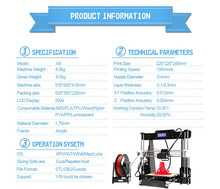 Updated Big size 220 220 240mm High Quality Precision Reprap Prusa i3 DIY 3d Printer kit