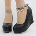 Fashion Elegant heels wedges shoes pumps for women wedges high heels platform dress shoes white wedges