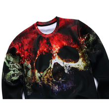 new arrive street fashion 3D Horror Skull printed hoodies boys teens Spring Autumn thin sweatshirts big