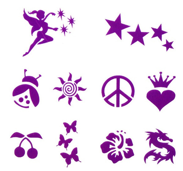 3 colors shimmer glitter tattoo stencils set waterproof 3 colors shimmer glitter tattoo stencils set waterproof