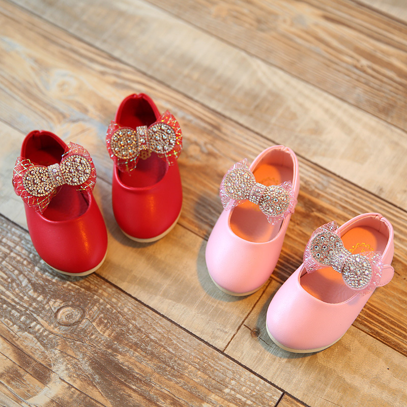 2016 New Girls Princess font b shoes b font Lace bow Baby toddler font b shoes