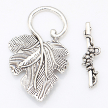 10 Sets Silver/Gold Grape Leaf Toggle Clasps Connectors for Jewelry Making 10 sets