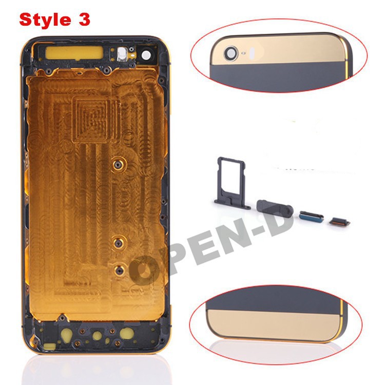 OPEN-D black gold edge housing for iphone5s 