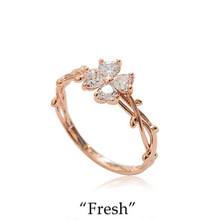 2015 New Fashion With Elegant Fair Maiden Temperament Clover Female Ring Ring 3 Colors Optional 925
