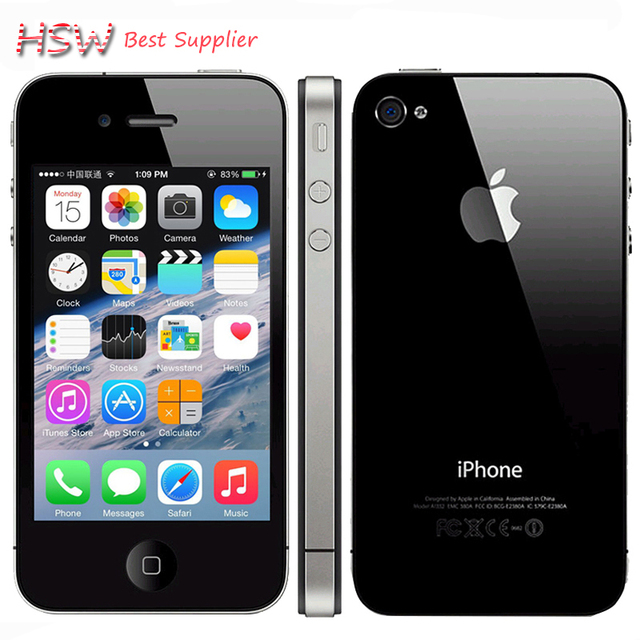 Лучшая Цена ~ 100% Оригинал Factory Unlocked Apple iPhone 4 WCDMA 8/16/32 ГБ ROM 5MP 3.5 ''WIFI GPS IOS Смартфон Бесплатная Доставка