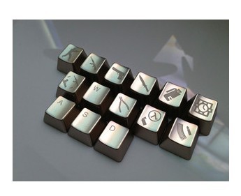 Mechanical Gaming Keyboard Keycaps  Metal Silver Mechanical Gaming Keyboard Keycaps CS 14 Keys Dota 2