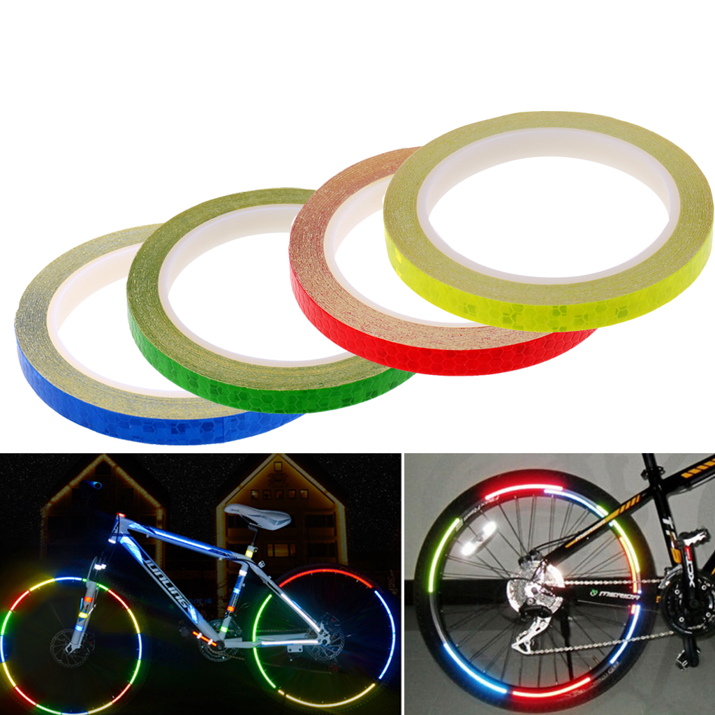 Bicycle Rim Reflective Stickers Tape Decals Motorcycle Cycling Bike Wheel Stripes Accessories