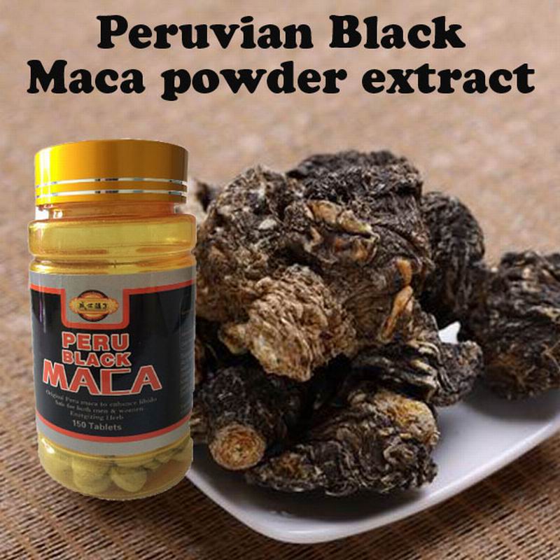 Buy 2 get 1 free! Peruvian black Maca 150pcs/lot Maca root extract powder organic Peru maca men/women health care free shipping