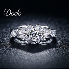 New flower Wedding engagement Rings for women vintage anillos de plata shape Bijoux Accessories bague femme jewelry DR025