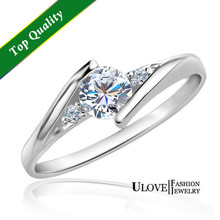 Simulated Zircon Diamond Rings for Women S925 Sterling Silver Ring for Engagement Bridal Anniversay Rings Ulove J045