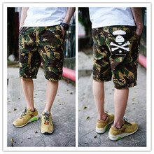 Spring and summer skull male Camouflage shorts 100% cotton frock casual straight beach