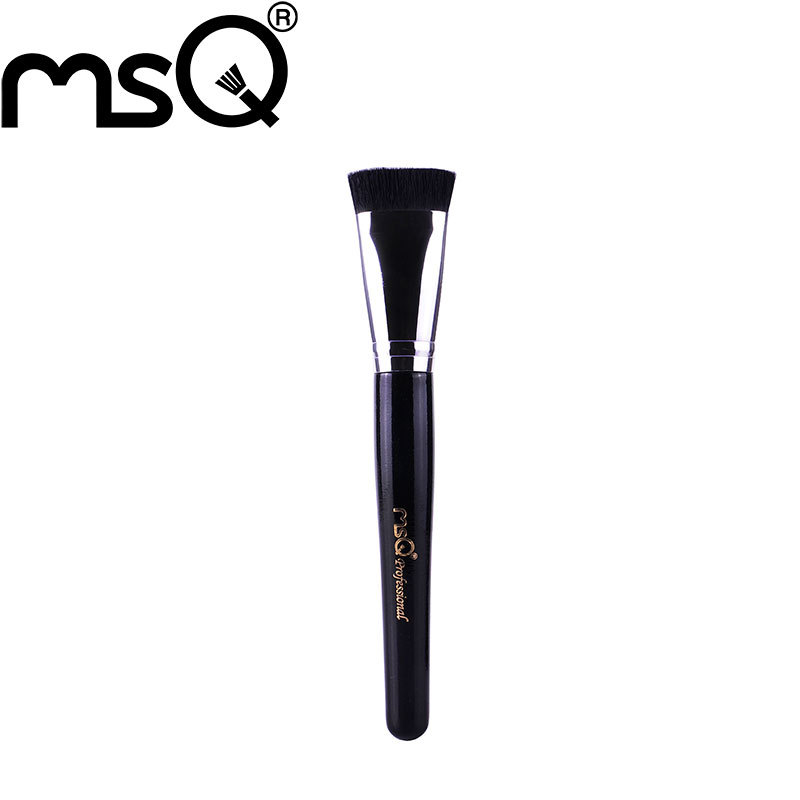 MSQ New Arrival Synthetic Hair Flat Contour Makeup Brush Cosmetic Single Black Wood Handle Flat Pincel