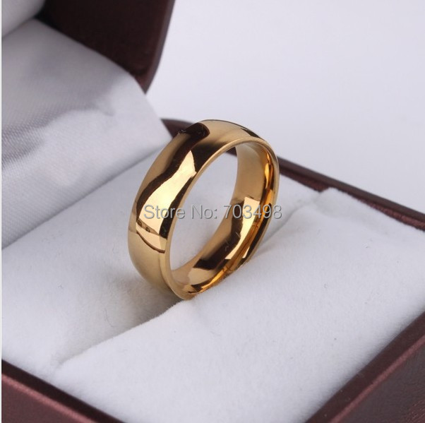 High quality 6mm 18K rose gold filled wedding rings for women and men wide finger lovers