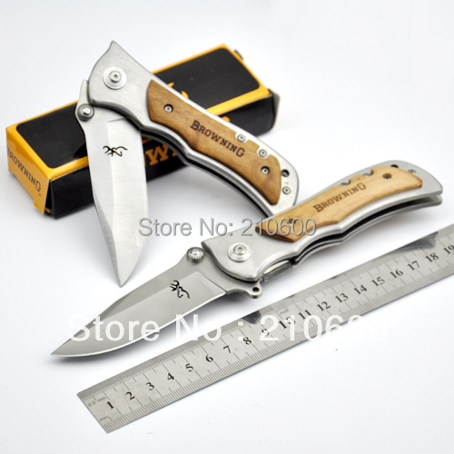 browning knife L339 Folding Knife Silver Wood Handle Outdoor Knife camping knives Tools free shipping