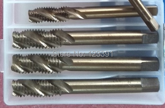 HSS M35 Co5 Full CNC grinded 10pcs spiral Machine hss tap Screw Taps for SS plate