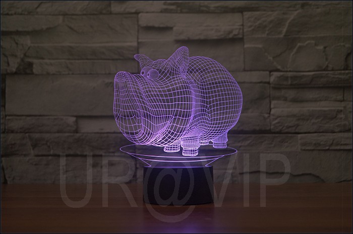 3D illusion pig shape night lamp jc-2866 (1)