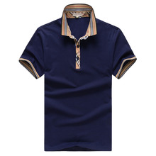 High quality men’s polo 2016 summer stripe new 100% cotton plaid polo man Business casual polo shirt mens polo shirt brands