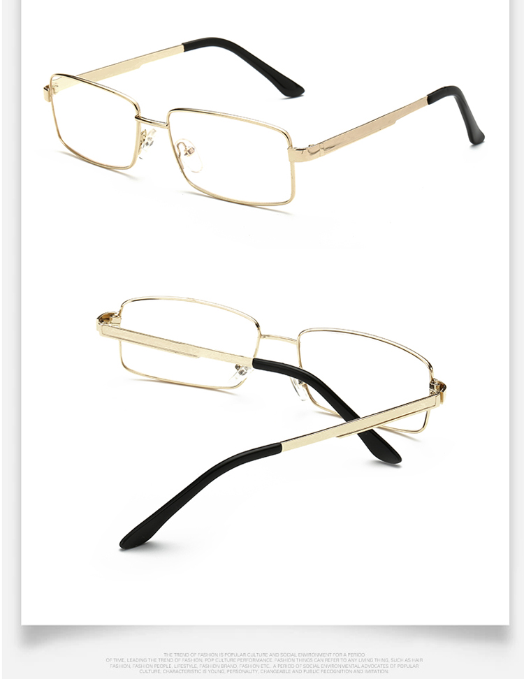 Laura Fairy Classic Metal Full Rim Rectangle Design Gold Color Reading